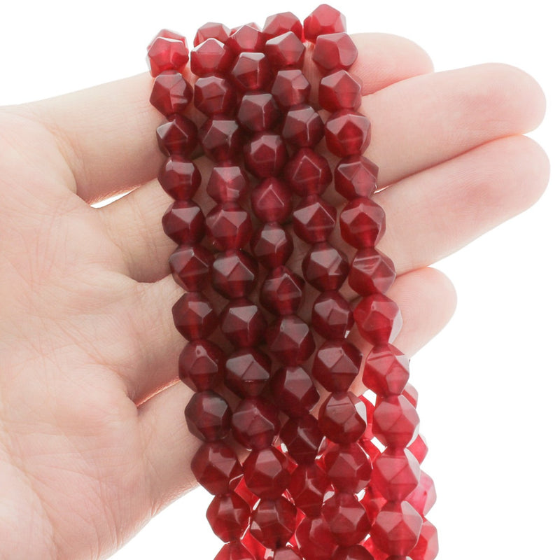 Star Cut Natural Jade Beads - 8mm - 1 Strand 47 Beads - Choose Your Color!