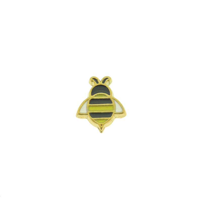 Bee Spacer Bead 12.5mm x 11mm x 4mm - 18k Gold Plated - 2 Beads - BD199