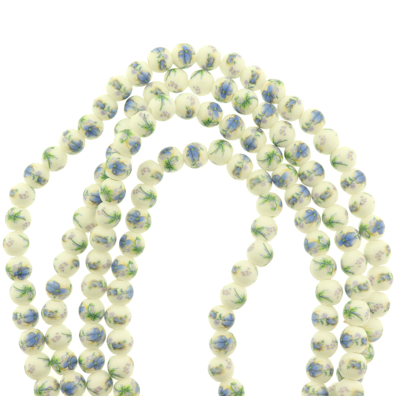 Round Ceramic Beads 8mm - Choose Your Color! 1 Strand 40 Beads