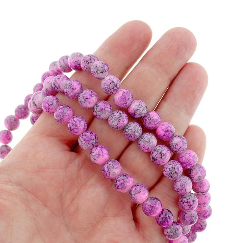 20 Round Glass Beads - 8mm - Polished - Choose Your Color!