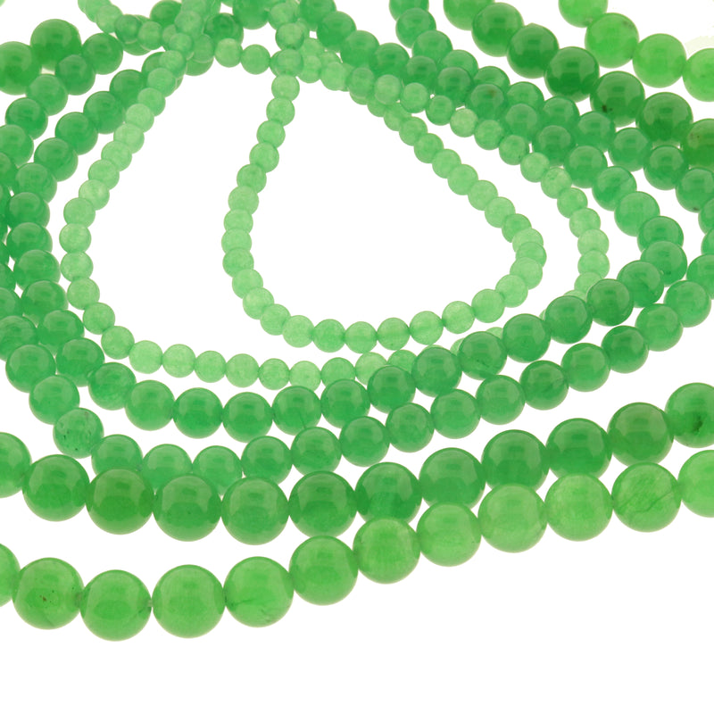 Round Natural Aventurine Beads 4mm -8mm - Choose Your Size - Polished Sea Green - 1 Full 15.5" Strand - BD3001