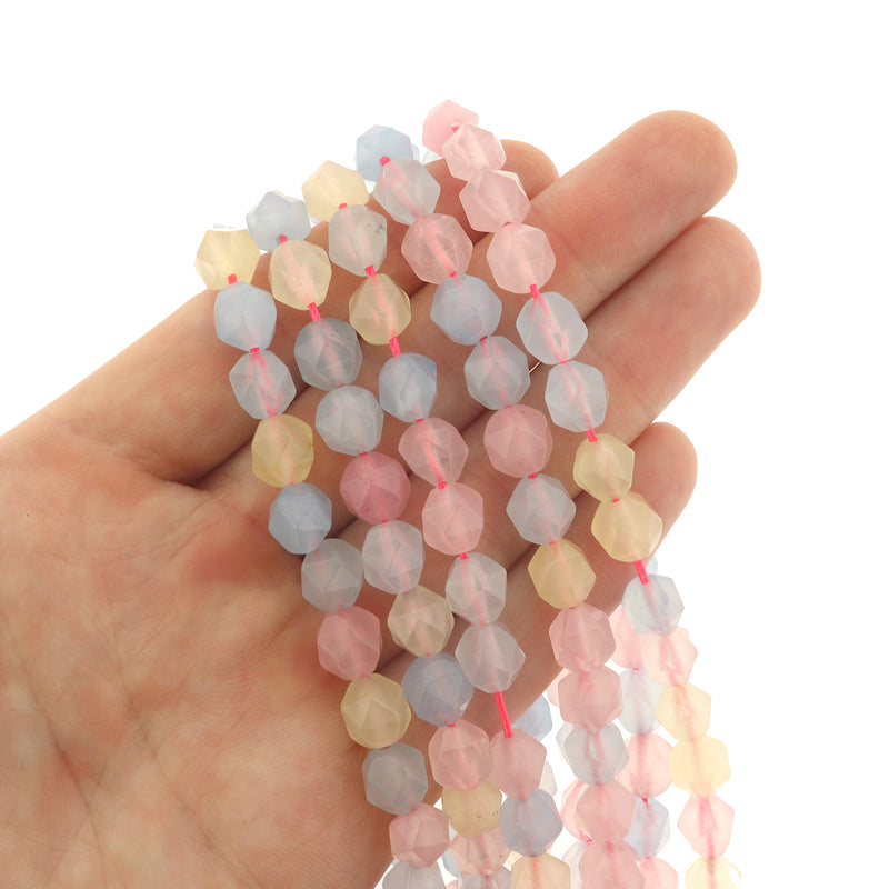 Star Cut Natural Jade Beads - 8mm - 1 Strand 47 Beads - Choose Your Color!