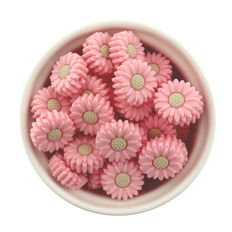 Flower Silicone Focal Beads - Daisy - 5 Beads - Choose Your Color