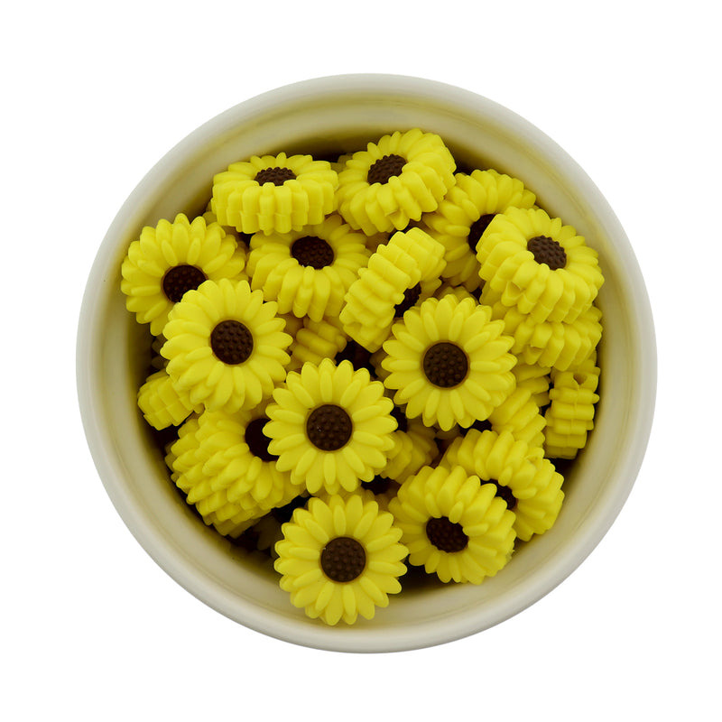 Flower Silicone Focal Beads - Daisy - 5 Beads - Choose Your Color