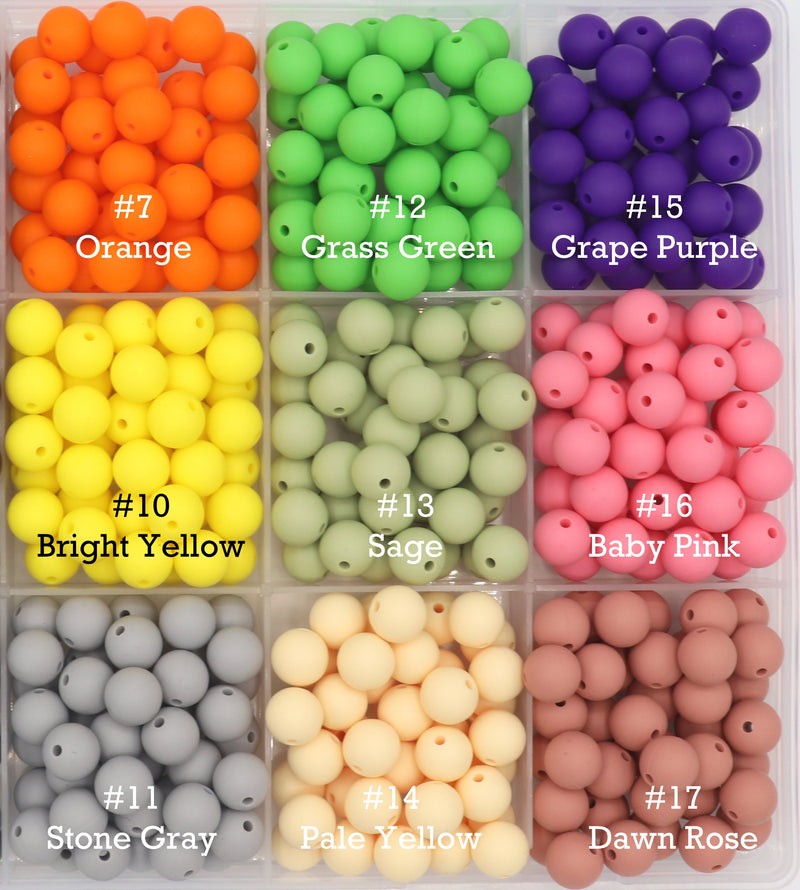 12mm Round Silicone Beads - Choose Your Color & Pack Size!