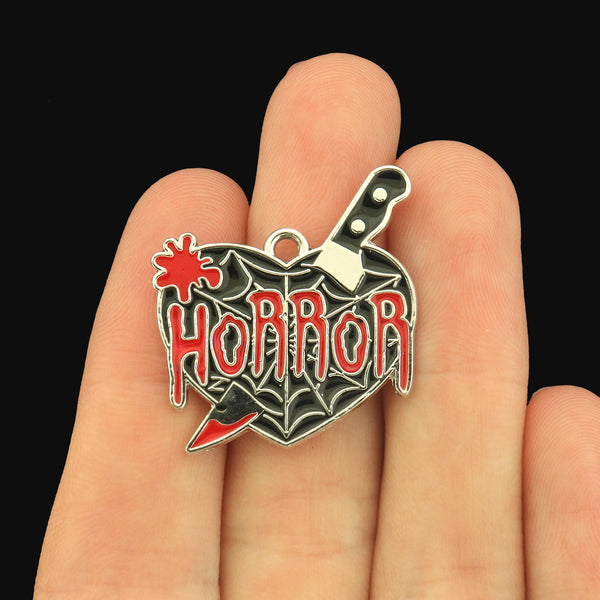 4 The Horror Gold Tone Enamel Charms - E1624