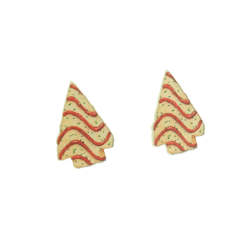 Christmas Tree Cookie Earring Studs - 1 Pair - ER264