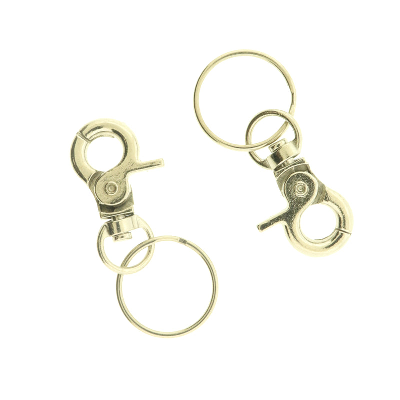 4 Swivel Lobster Clasps Silver Tone - 47mm x 18mm - FD1084