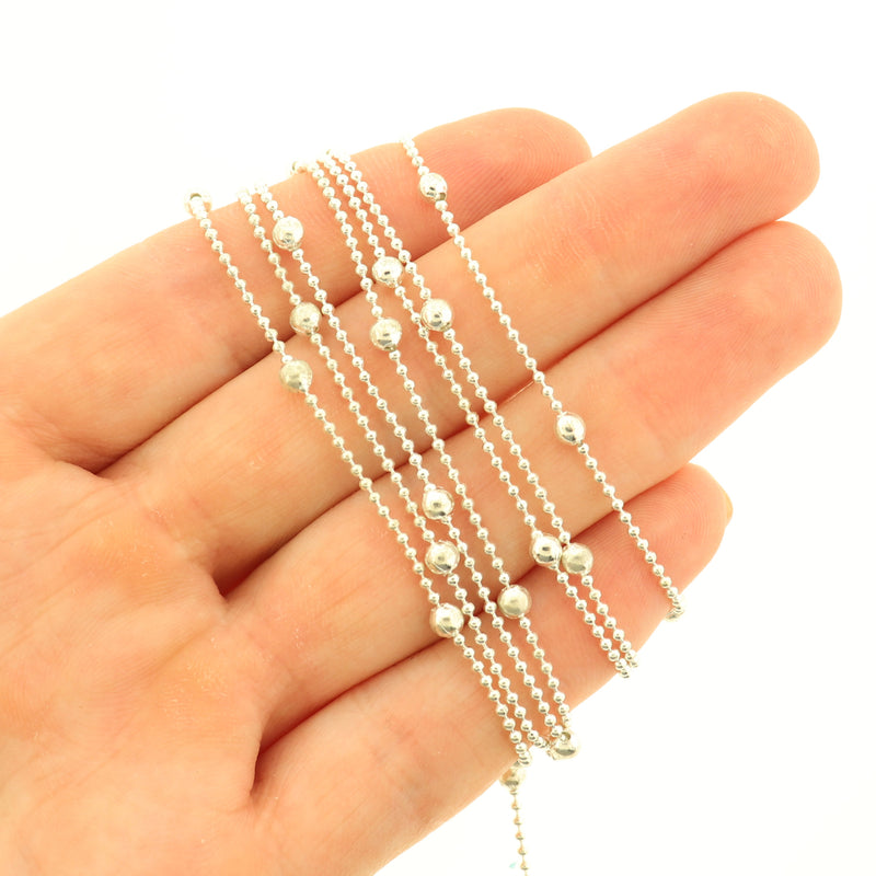 Silver Plated Ball Chain - 3mm - 3 Meters / ~10ft - FD428