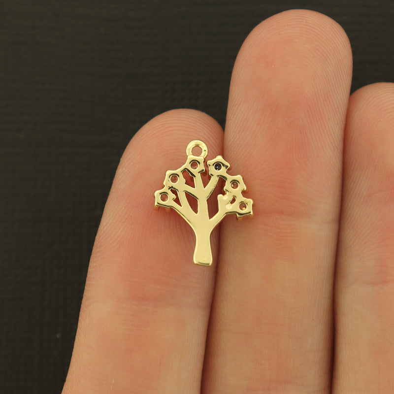 18k Gold Tree Charm - Nature Pendant - 18k Gold Plated - Silver or Gold