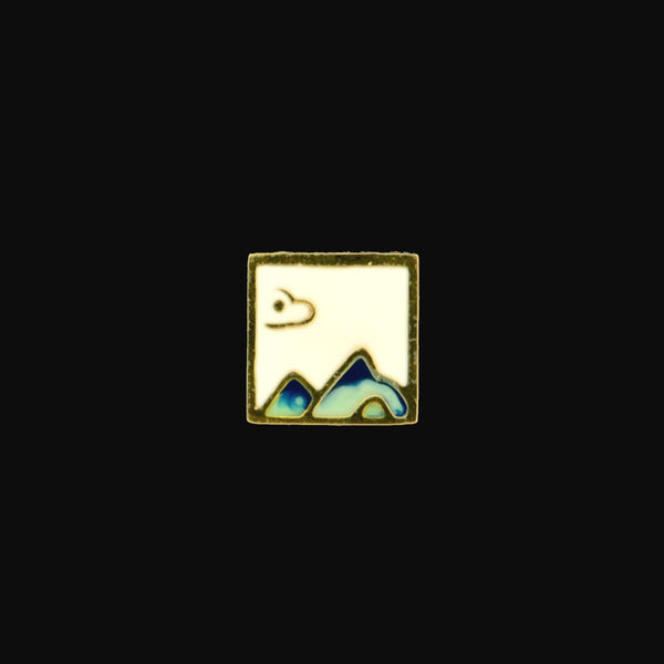 18k Mountain Bead - 8mm - 18k Gold Plated Stainless and Enamel - GLD1010