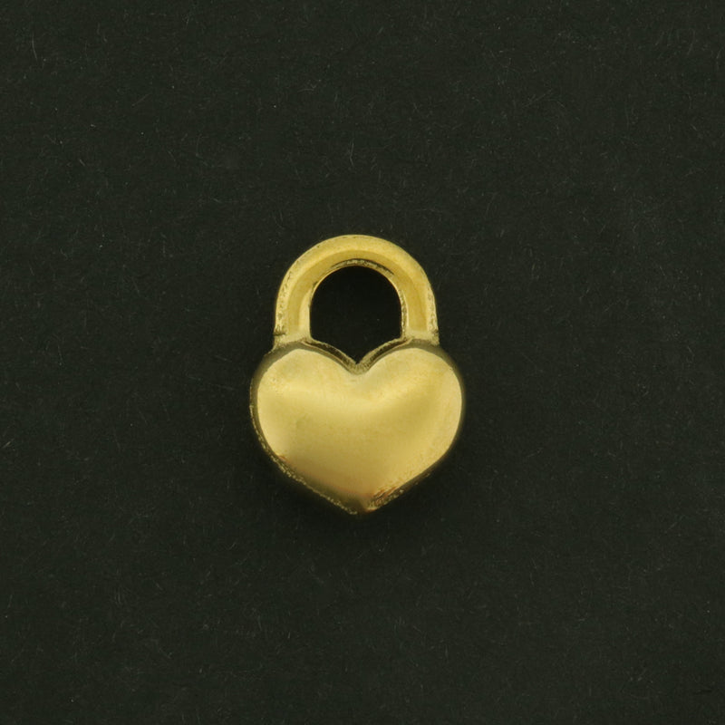 14k Heart Charm - 3D Love Pendant - 14k Gold Plated - GLD1035