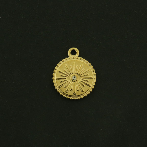 14k Evil Eye Charm - Spiritual Pendant - 14k Gold Plated - GLD1044