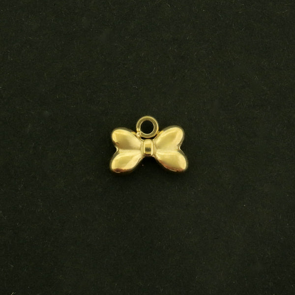 14k Bowtie Charm - Bow Tie Pendant - 14k Gold Plated - GLD1045