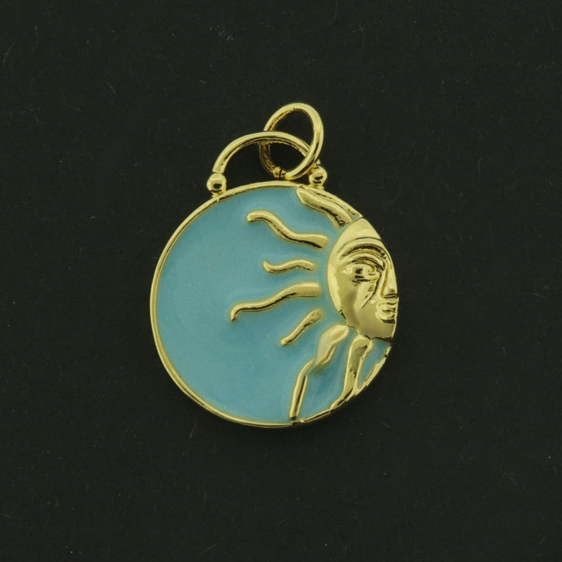 18k Sun Charm - Celestial Pendant - 18k Gold Plated - GLD1133