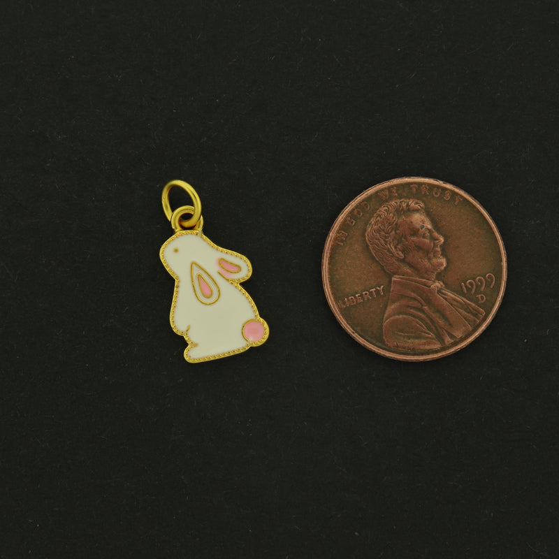 18k Bunny Charm - Rabbit Pendant - 18k Gold Filled - GLD646