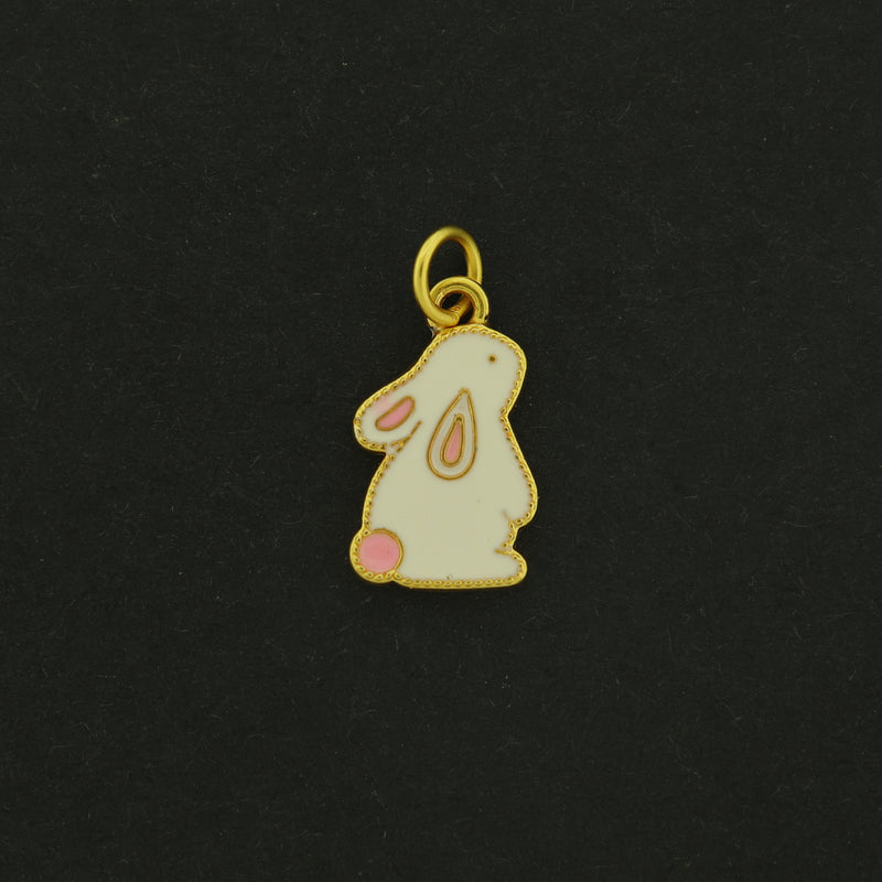 18k Bunny Charm - Rabbit Pendant - 18k Gold Filled - GLD646