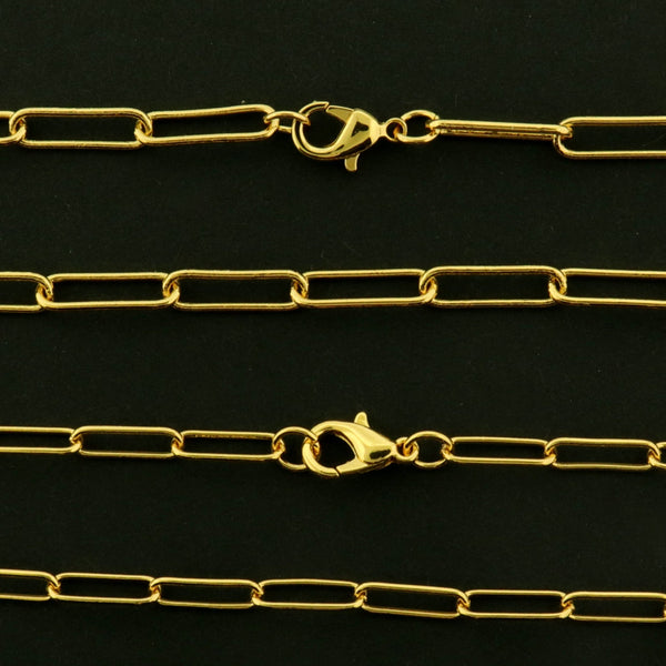 18k Gold Plated Paperclip Necklace - Choose Your Length!