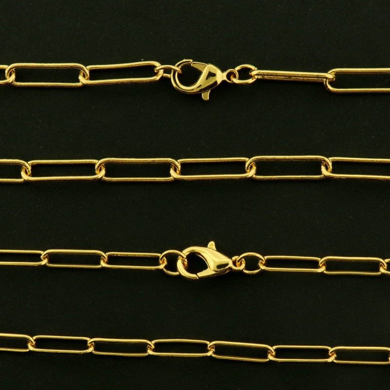 18k Gold Plated Paperclip Necklace - Choose Your Length!