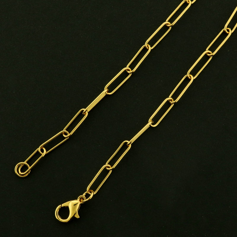 18k Gold Plated Paperclip Necklace - Choose Your Length!