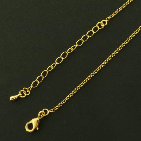 18k Gold Plated Brass Necklace - 18" - Rolo Style - GLD793