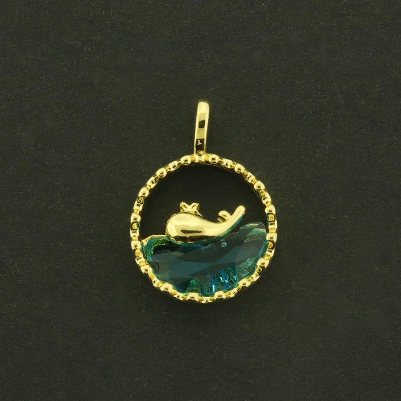 18k Whale Charm - Sea Pendant - 18k Gold Plated - GLD802