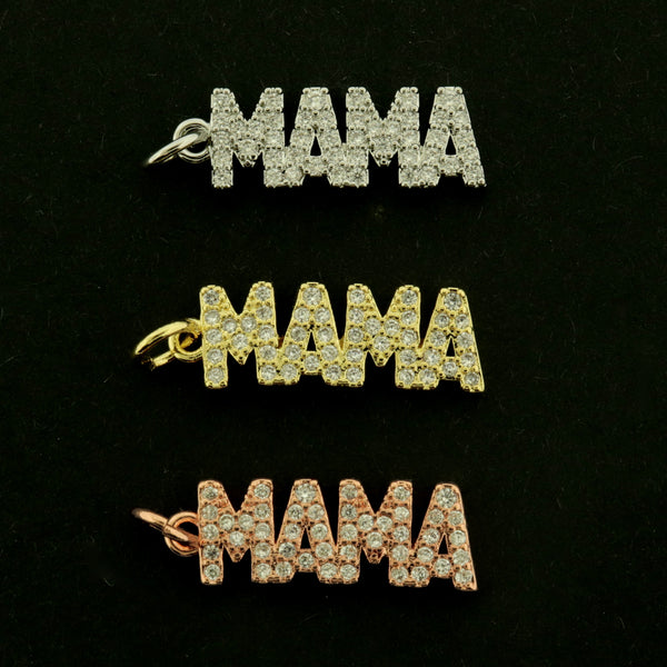 18k Mama Charm - Mom Pendant - Choose Your Tone - 18k Gold Plated