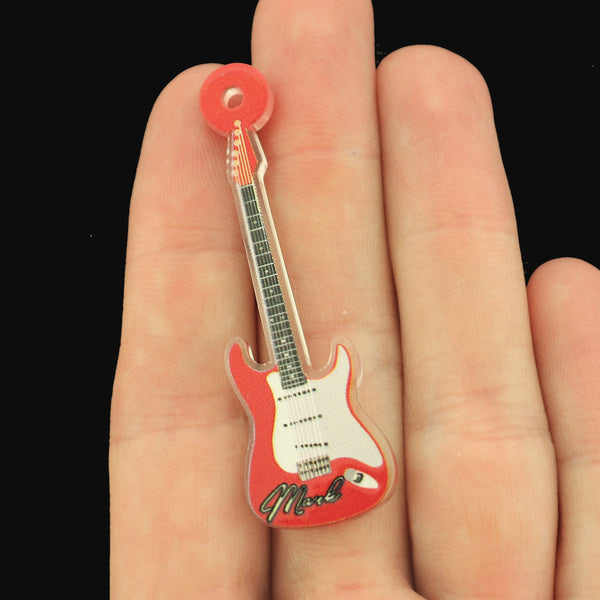 2 Electric Guitar Acrylic Charms - K331