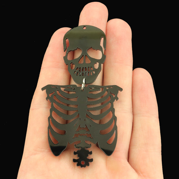 4 Skeleton Acrylic Charms - 2 Sided - Choose Your Color!