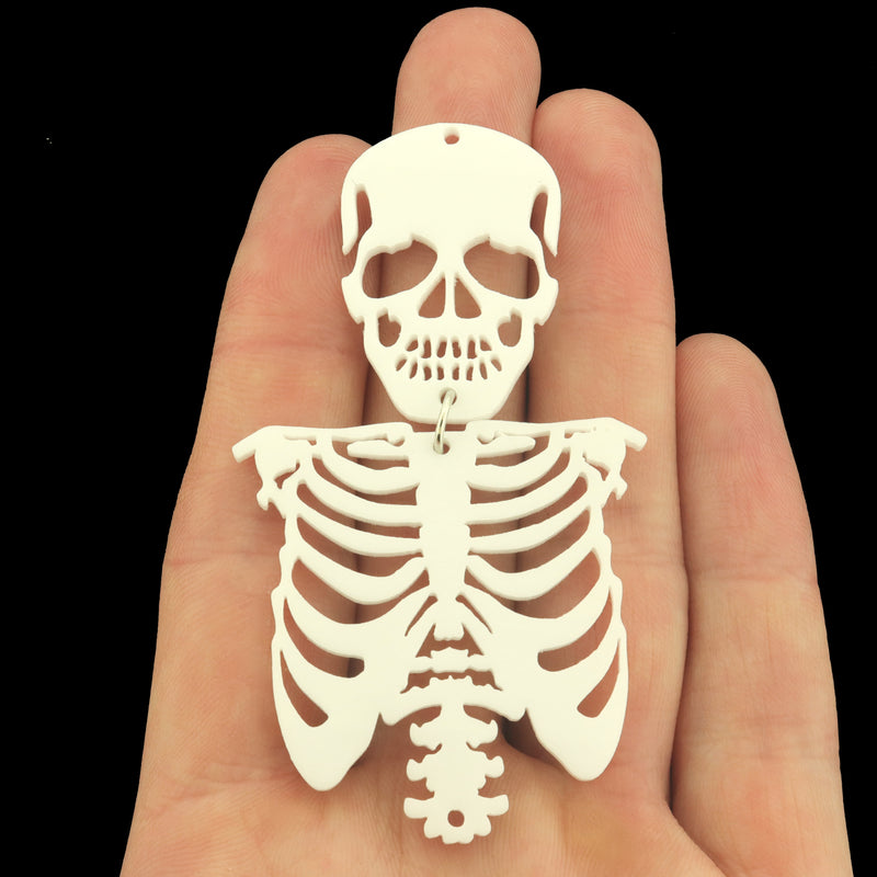 4 Skeleton Acrylic Charms - 2 Sided - Choose Your Color!