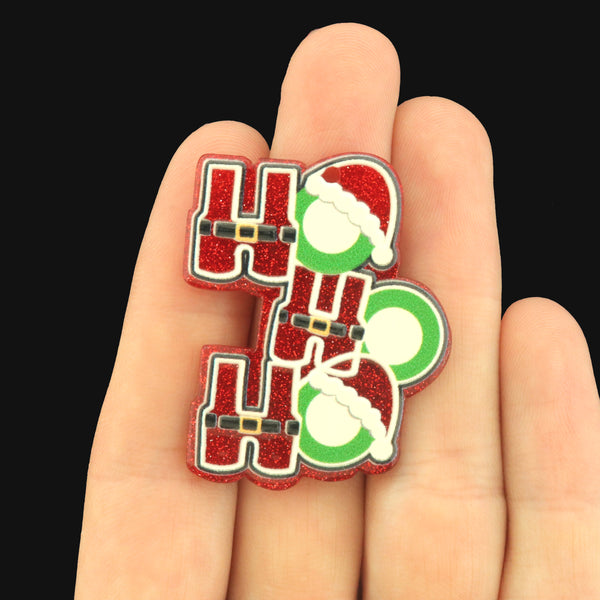 2 Santa Acrylic Charms - Ho Ho Ho! - K734