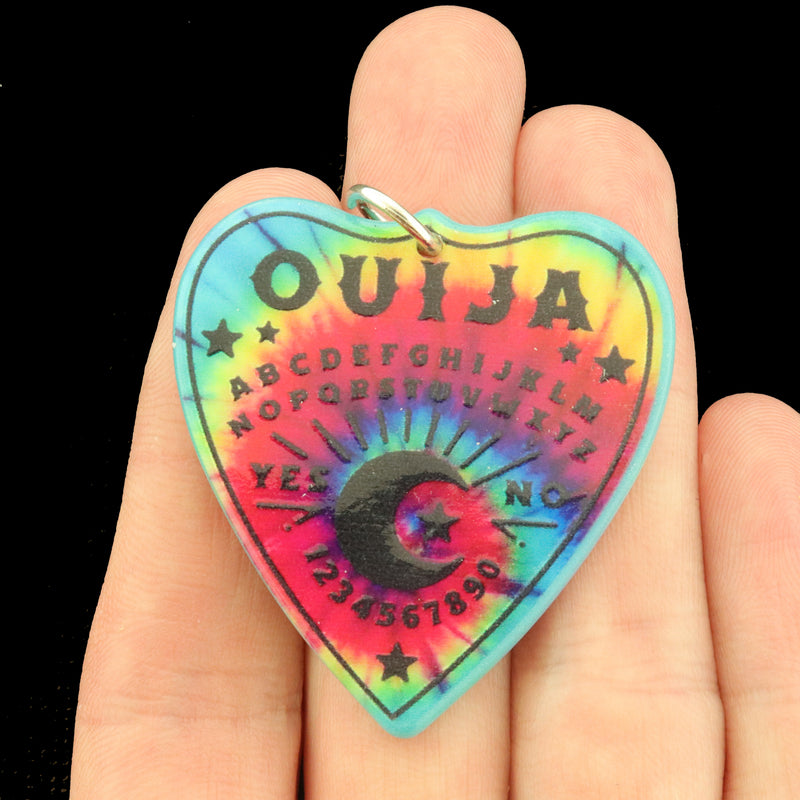 2 Rainbow Ouija Acrylic Charms 2 Sided - Choose Your Color!