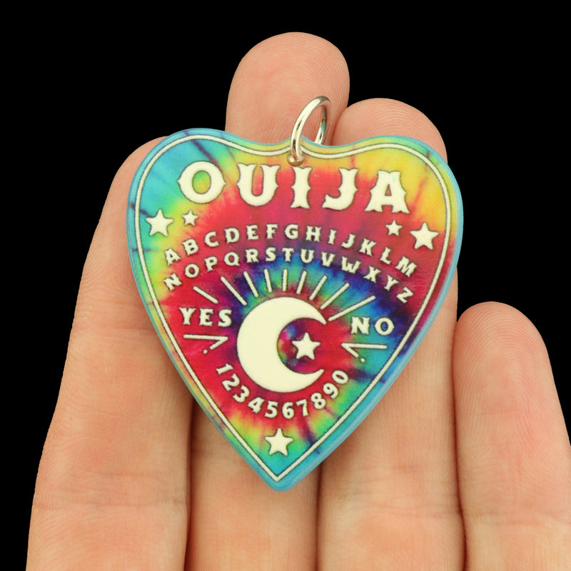 2 Rainbow Ouija Acrylic Charms 2 Sided - Choose Your Color!