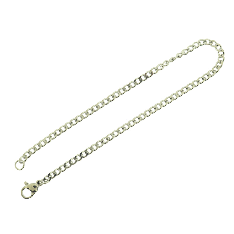 Stainless Steel Curb Chain Bracelet 7.75" - 1 Bracelet - N095