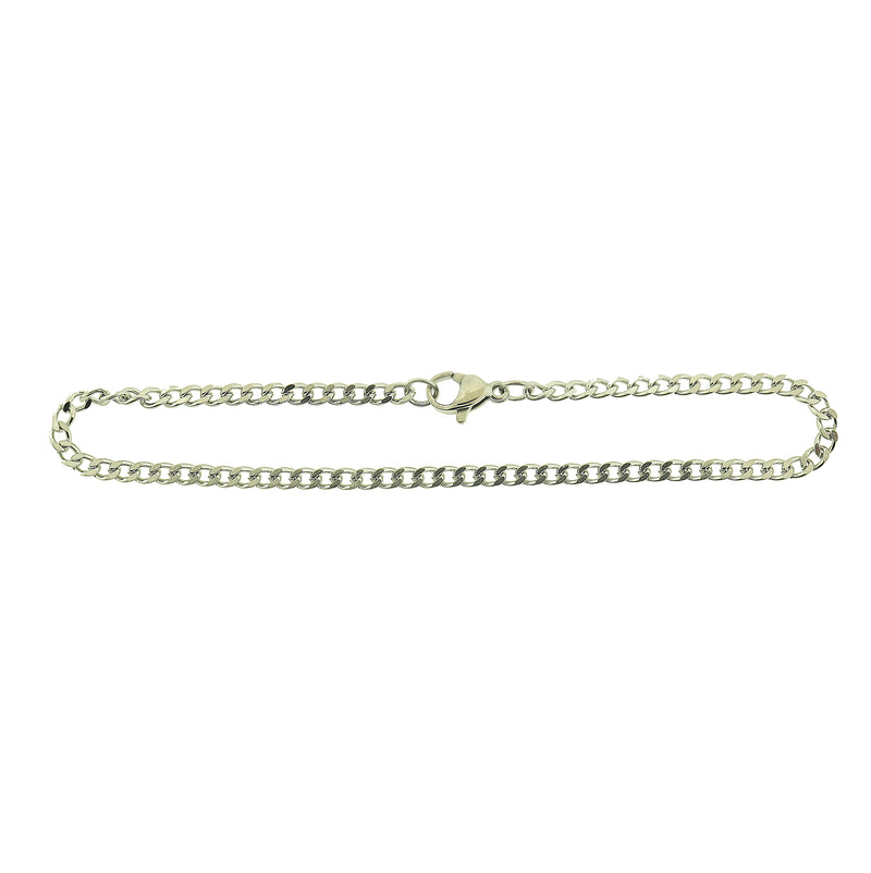 Stainless Steel Curb Chain Bracelet 7.75" - 1 Bracelet - N095