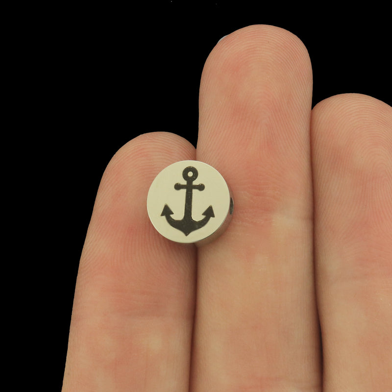 Anchor Stainless Steel Beads - Nautical Bead - Choose Your Size - BFS034S-8320