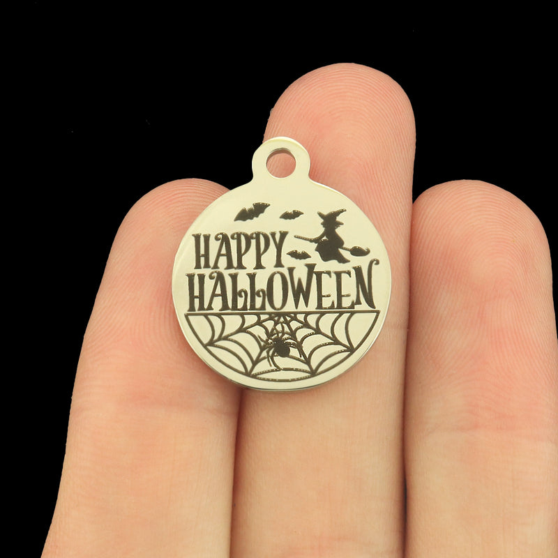 Happy Halloween Stainless Steel Charms - BFS001-8356