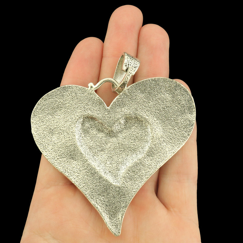 Large Heart Charm with Attached Bail - Choose Your Color!