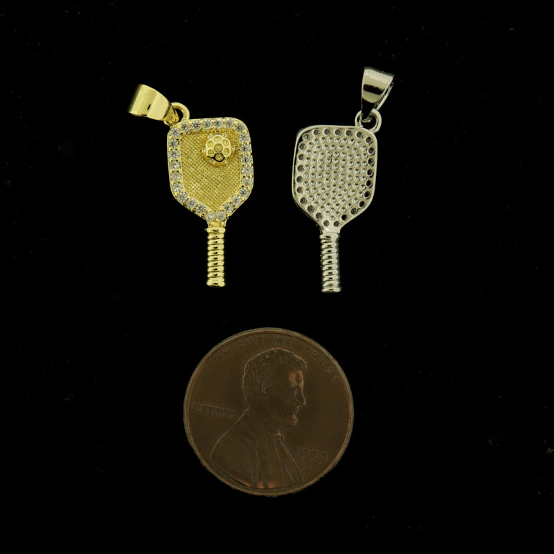 18k Pickleball Paddle Charm - Sports Pendant - Choose Your Color!