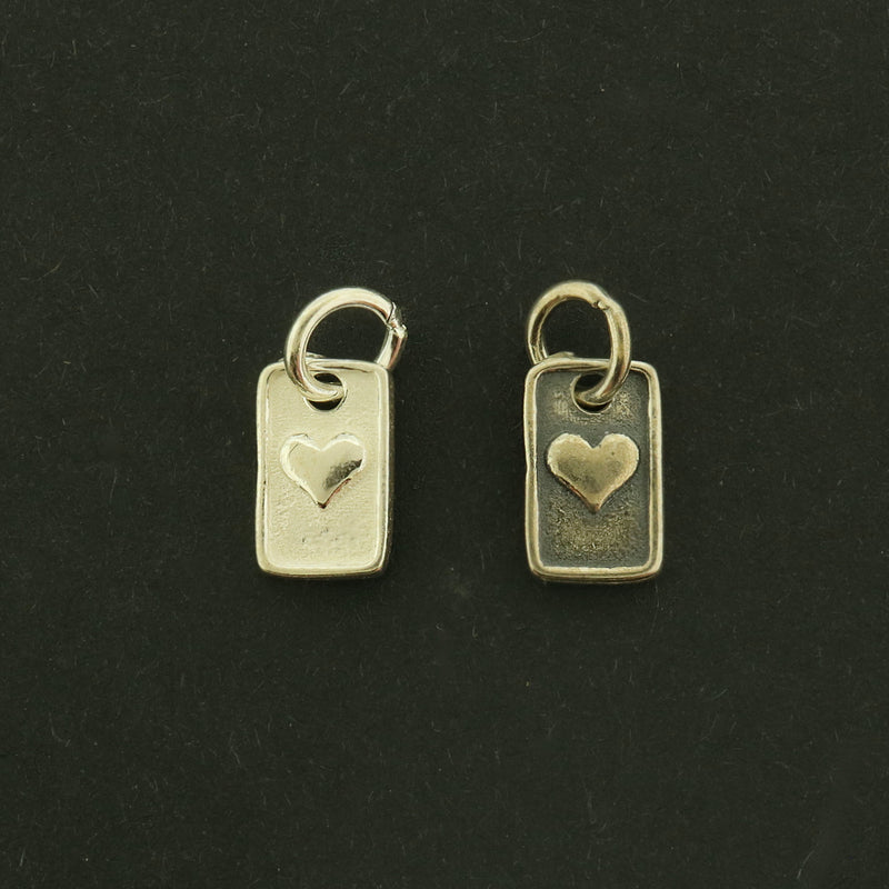 Heart Sterling Silver Charm - Love Pendant - Choose Your Tone!