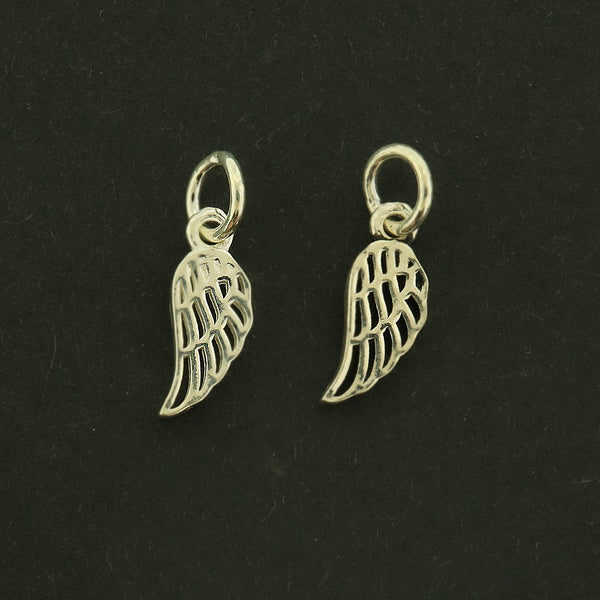 Angel Wing Sterling Silver Charm - Memorial Pendant - Choose Your Tone!