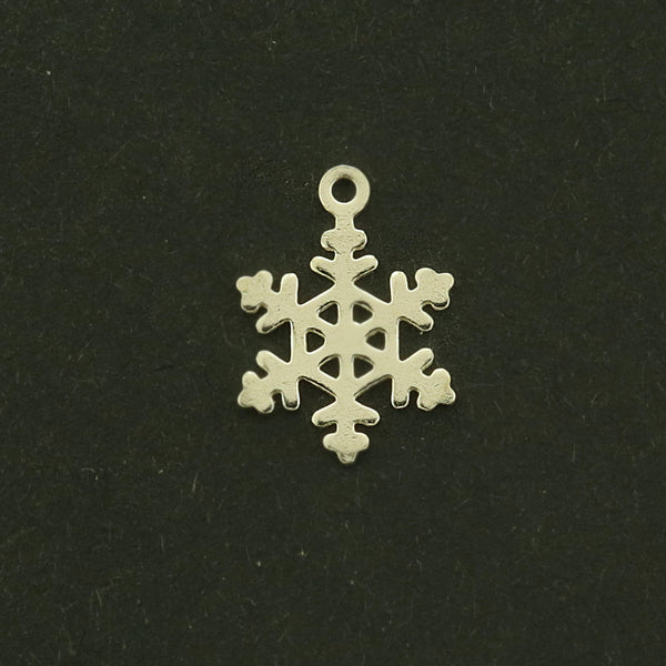 Snowflake Sterling Silver Charm - 2 Sided - ST134