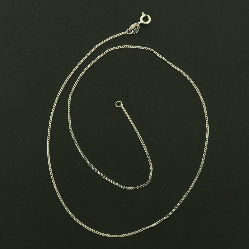 Sterling Silver Curb Chain Necklace - 1mm Thick - Choose Your Size!