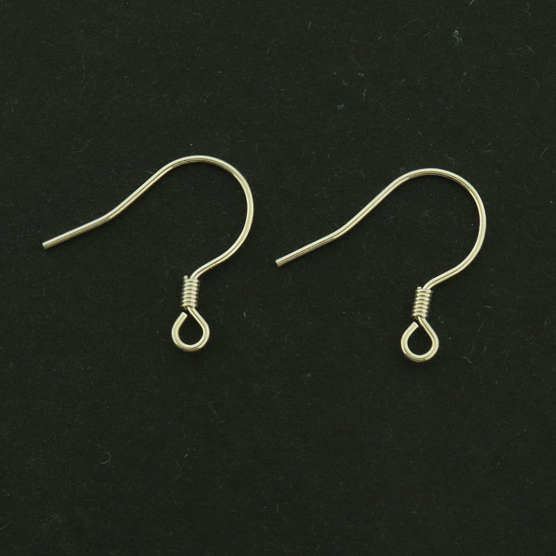 Sterling Silver French Earring Hook Wires - 2 Pairs - ST214