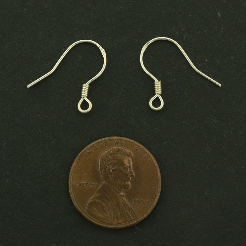 Sterling Silver French Earring Hook Wires - 2 Pairs - ST215