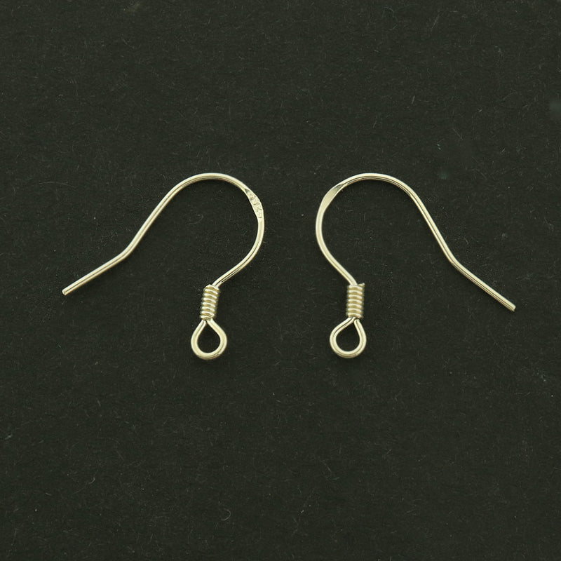 Sterling Silver French Earring Hook Wires - 2 Pairs - ST215