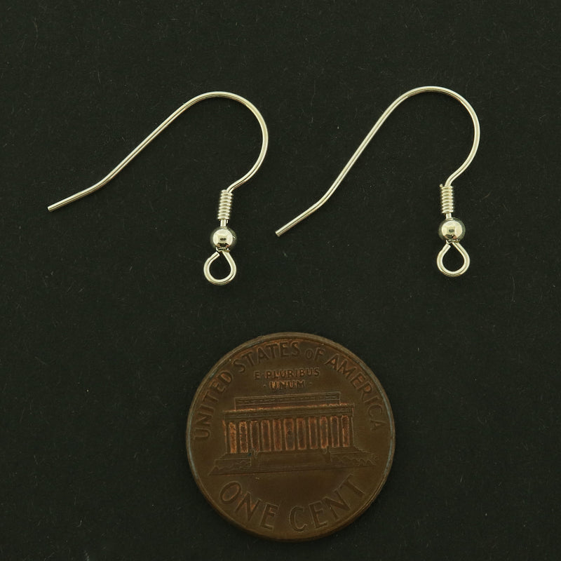 Sterling Silver French Earring Hook Wires - 2 Pairs - ST216