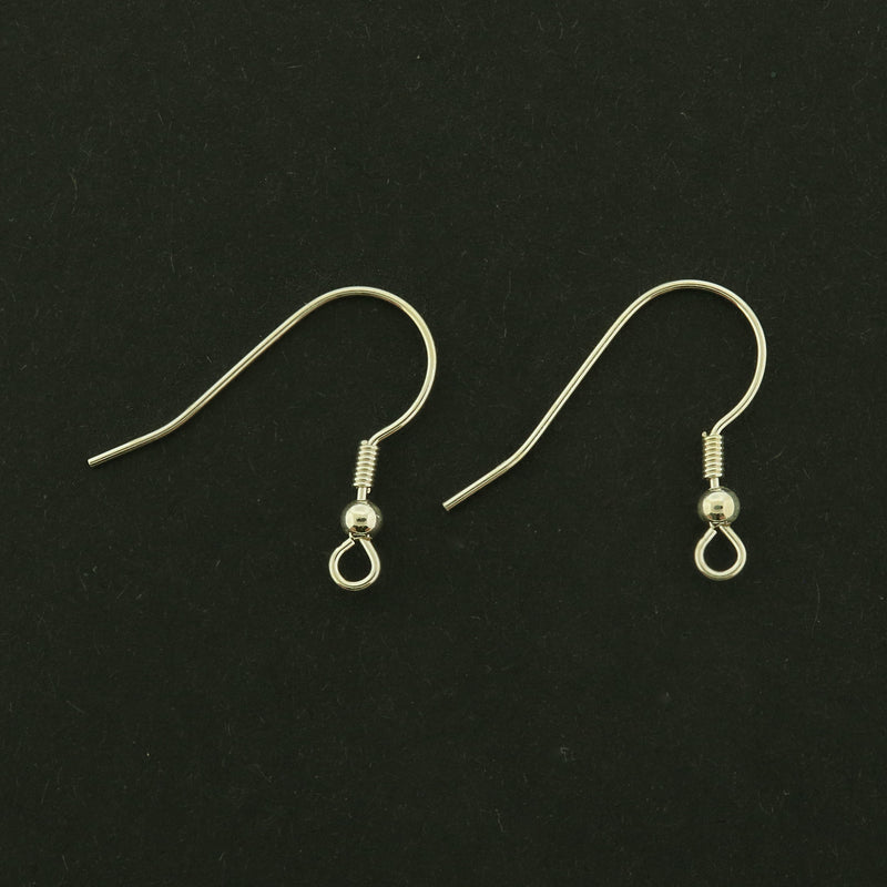 Sterling Silver French Earring Hook Wires - 2 Pairs - ST216