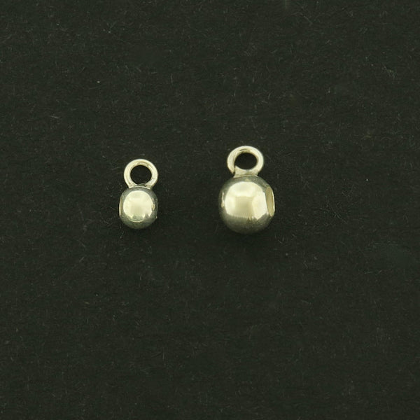 2 Sterling Silver Silicone Stopper Bail Beads - Choose Your Size!