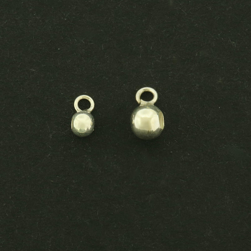 2 Sterling Silver Silicone Stopper Bail Beads - Choose Your Size!